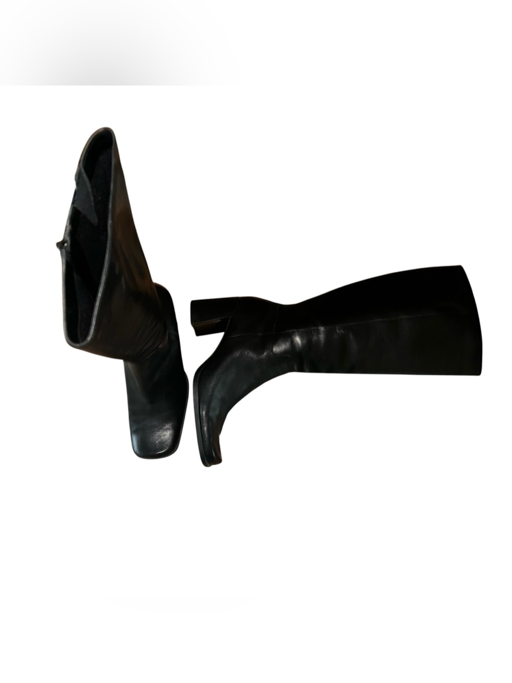 Westies Alexein Black Knee High Boots Women’s‎ Size 8M Leather Zip Block Heel